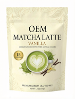 Poudre instantanée de latte matcha à la vanille premium, antioxydante, 150 g, 15 portions, saveur naturelle, mélange de boisson conçu par des baristas, OEM