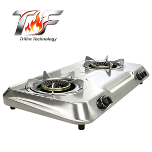 Trifire 非洲热销便携式双灶头 5.2KW 手动点火燃气灶 黑色不锈钢嵌入式厨房电器 - Product Image 2