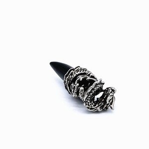 Yunnique Dragon Tooth Animal Zodiac Pendant Necklace Stainless Steel Black Gemstone Unisex Gift Jewelry - Product Image 4