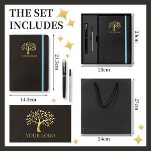 High-End Black Office Notebook Set for Corporate Gifting Included in Deluxe Packaging - Product Image 3