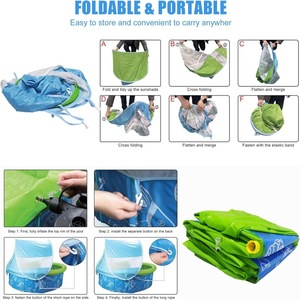 Foldable Sunshade Swimming Pool 120Cm Blue With Canopy For Kids Outdoor Play Water Pool Inflatable Pool - Product Image 4