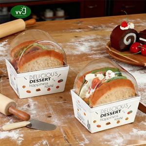 Hộp giấy gói thực phẩm VVG, hộp đựng thức ăn mang đi, dày, dùng cho bánh mì trứng, bánh mì kẹp thịt, bánh mì sandwich ăn sáng - Product Image 1