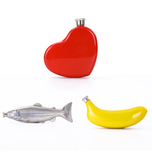Estilos creativos y diversos <span class=keywords><strong>de</strong></span> Mini Wine Pot Banana Heart Fish Hip Flask portátil y esencial para salir y acampar - Product Image 1