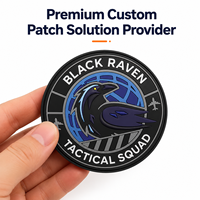 Patch PVC 3D personnalisé Raven, badge en caoutchouc en relief, patch logo imperméable pour vestes, chapeaux, sacs, sacs à dos, vêtements, décoration extérieure