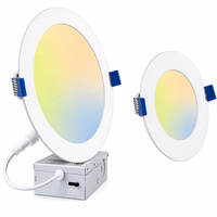 Plafonnier LED rond de 6 pouces, panneau LED encastré avec boîte de jonction isolée