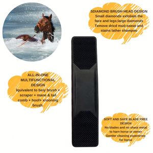 6 in 1 Horse Grooming Brush with Massage & <b>Bath</b> Scrubber - Professional Equine Care Kit Curry Comb Horse Cleaning Tool Box - Product Image 2