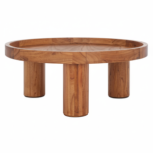 โต๊ะกาแฟไม้โบราณที่ได้รับแรงบันดาลใจจากมรดก พร้อมขาไม้แข็งแรงเพื่อความมั่นคงของเฟอร์นิเจอร์ห้องนั่งเล่น - Product Image 1