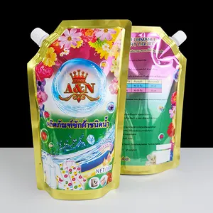 Sacchetto di imballaggio per detersivo per bucato con beccuccio liquido in plastica personalizzato per detersivo in polvere
