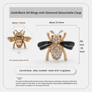 Diseñador de lujo Bling Rhinestone Zapato Decoraciones Moda Pink Diamond Charm para Lady Style Se adapta a Hole Sandalia Zueco - Product Image 6