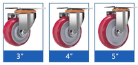Roulettes pivotantes économiques en acier inoxydable de 3'', 4'', 5'' avec frein