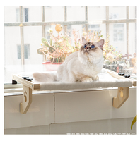 Hamac de fenêtre pour chat, perchoir surélevé en bois de qualité supérieure, siège moelleux en peluche, mobilier d'intérieur de luxe, solide, écologique et durable