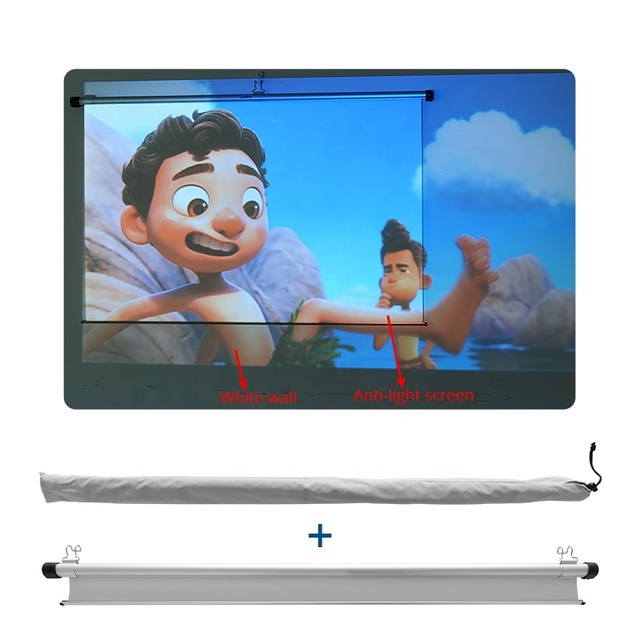 Hotack Wholesale 40/46 Inch 16:9 Folding Foldable Wall Mounted Manual Self-Lock Projection Screen