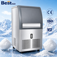 Système de refroidissement par air, machine à glaçons commerciale en acier inoxydable en forme de flocon de neige, machine à glaçons pour restaurant, bar, boissons froides