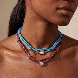 CAIOOCHE Nouveau Collier de Luxe Plaqué Or, Style Simple et Unique, avec Double Nœud en Corde et Zircon Exquis, Inaltérable, Cadeau pour Femme - Product Image 2