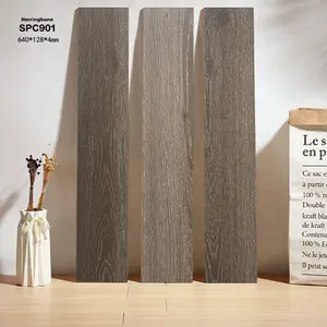 Manufacturer Floor Wood Texture Pvc Herringbone Embossed Texture Installation No Glue Vinyl Plank Hybrid Lvp Spc Flooring