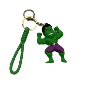 Silicone animation integrated silicone key ring, backpack 3D character key ring, door key holder, fan gift