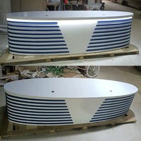 Internet Live Talk Show Host Broadcasting Desk Corian Solid Surface Radio Office Réception