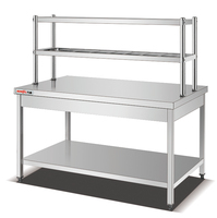 Haute Duty Fournisseur Professionnel En Gros Commercial En Acier Inoxydable 201 Cuisine Double Couches Table De Travail Avec Étagère Supérieure