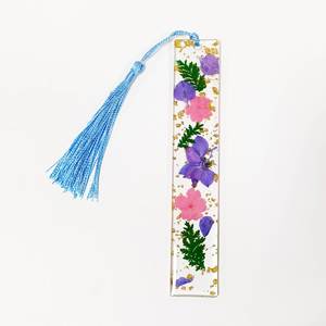 Marcapáginas Creativos con Borlas y Hojuelas Doradas con Diseño Floral, Regalo para Estudiantes y Profesores, Recuerdo - Product Image 1