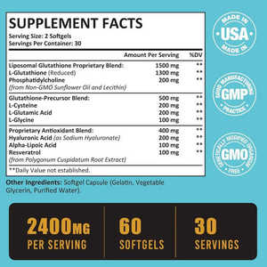 Oem Private Label <span class=keywords><strong>1000Mg</strong></span> Liposomale Glutathion Softgels Gezondheidszorg Supplement Mix Gel Capsules - Product Image 6