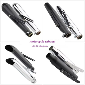 Silencieux d'échappement de moto rétro vintage classique électro-plaqué Moto pour <span class=keywords><strong>Cafe</strong></span> <span class=keywords><strong>Racer</strong></span> Bobber Chopper Custom - Product Image 2