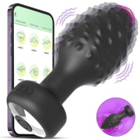 Vibromasseur anal rotatif, masseur de prostate sans fil et contrôlable par application, jouet pour adultes à picots, à nervures et orné de strass, unisexe