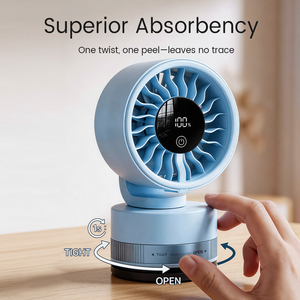 Ventilateur de table portable IMYCOO à faible bruit avec écran LED, rechargeable avec ventouse, batterie 4000 mAh, mini ventilateur de bureau compact USB - Product Image 2