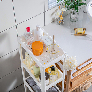 2/3/4 Layers Modern Plastic Rolling Storage Cart <strong>Stand</strong> Type Laundry Rack with Storage Shelves for Bathroom Kitchen or <strong>Pantry</strong> Use - Product Image 6