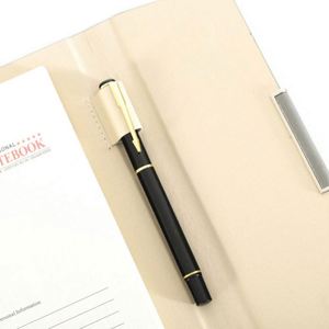 Refillable A5 Hardcover Leather Cover Notebook Card <b>Pen</b> Holder Binder 100 Sheets Custom Logo Gift Let's Party BSCI Certified - Product Image 4