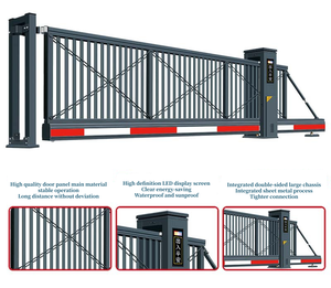 Endüstriyel evler villa için otomatik geri çekilebilir alüminyum alaşımlı elektrikli araba güvenlik bariyeri katlanabilir sürgülü kapı - Product Image 3