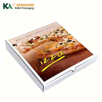 Boîte à pizza KAKA personnalisée de luxe en noir mat, emballage alimentaire en papier ondulé écologique pour la livraison de pizzas à emporter