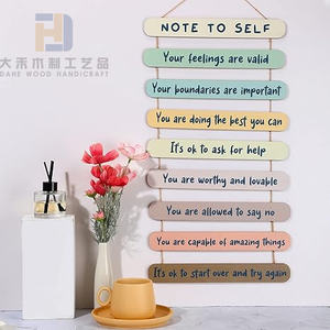 Recordatorios de salud mental Letrero de pared de madera Psicología positiva Afirmaciones <span class=keywords><strong>Terapia</strong></span> Decoraciones de pared colgantes de madera para el hogar - Product Image 5