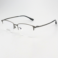 Gafas Ópticas Duraderas de Titanio Puro Modelo 8002 para Hombre, Elegantes, de Alta Gama, Semi-Montura Cuadrada, para Lectura, Entrega Rápida Directa