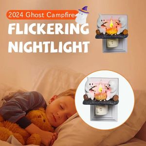 Luz Nocturna Parpadeante de Fuego de Campamento, Linterna para el Festival de Halloween 2024, Luz Nocturna de Malvavisco, Decoración de Pared, Lámpara Encantadora - Product Image 2