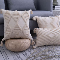 Boho décoratif jeter taie d'oreiller à la main tufté housse de coussin avec gland personnalisé bohème macramé armure Boho housse de coussin