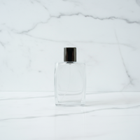 Flacon de parfum en verre unique, transparent, de qualité supérieure, vide, avec pompe pulvérisatrice, rechargeable, sérigraphié, 100 ml