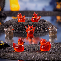 Figurine en résine de dessin animé, canard démon lumineux, petit animal, ornements miniatures de paysage DIY et pièces décoratives mignonnes