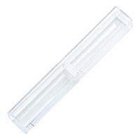 Étuis à crayons en plastique acrylique transparent carrés, bon marché, en stock, pour étudiants, école, fournitures de bureau
