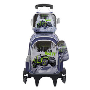 Juego de 3 Piezas de Mochila Escolar con Ruedas 3D de Dibujos Animados para Niños de 16 Pulgadas, Mochila Escolar con 2 Ruedas, Mochila para Estudiantes con Carro - Product Image 2