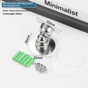 <span class=keywords><strong>Mini</strong></span> Tope de puerta de acero inoxidable ultracorto, sin perforaciones, fuerte succión de pared magnética, silencioso, anticolisión, pared corta silenciosa - Product Image 6