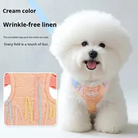 Nouvelle laisse pour animaux de compagnie en polyester, motif dessin animé en gaze bulle, sac à dos pour chiot, harnais de poitrine pour chien style coréen, respirant pour la marche, pour chat