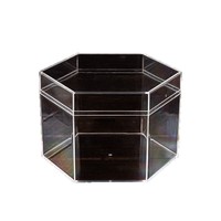 Boîte en plastique transparente polyédrique avec couvercle, cadeau de fête haut de gamme, cadeau de mariage, emballage de bonbons, boîte cadeau souvenir