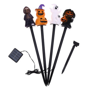 Solar Halloween Garden Outdoor Waterproof <b>Ground</b> <b>Stake</b> Lights Pumpkin Ghost LED Yard Decoration Outdoor Party 4 String Light Set - Product Image 2
