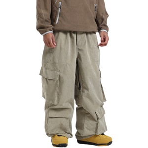 Pantalones de esquí de invierno nuevos para <span class=keywords><strong>mujer</strong></span> y hombre, overoles multibolsillos, cortavientos, impermeables, transpirables, cálidos, de snowboard, de pana suelta - Product Image 3