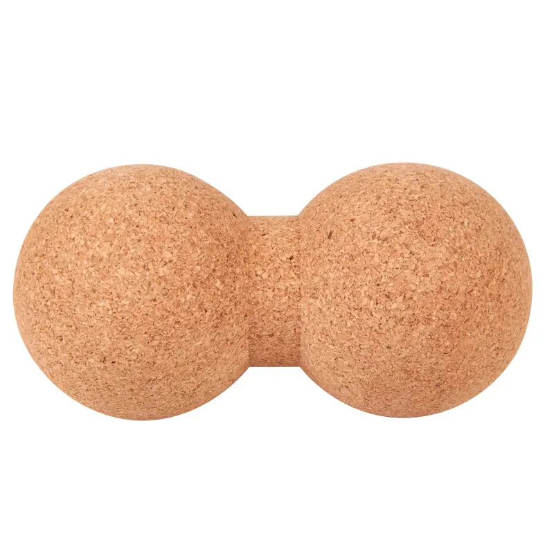 «Fábrica atacado de alta qualidade 80*160mm massagem de cortiça natural exercício peanut yoga bola fisioterapia produtos