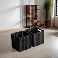 Panier de rangement pliable rectangulaire en rotin tressé, personnalisable, écologique, multi-usages, grande capacité pour la maison
