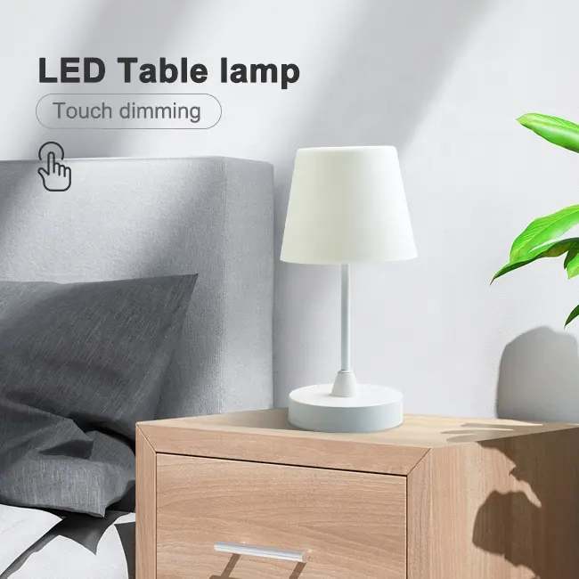 3 types brightness dimming Modern Hotel Bedroom Decoration USB rechargeable Table Lamp color optional night light