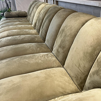 Canapé 4 places de designer italien, revêtement en velours segmenté, vert olive, pour salon, villa, hôtel, centre commercial, mobilier de salon