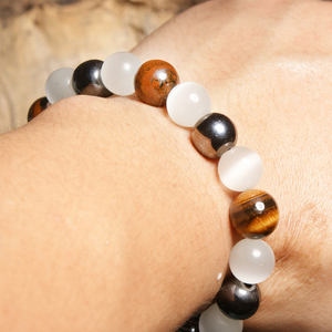 Fabrika toptan 6/8/10/12mm yüksek kalite kaplan gözü ve hematit ve Opal buda bilezik takı aksesuarları - Product Image 2