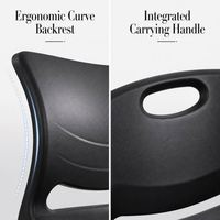Chaise d'entraînement empilable en plastique avec siège ergonomique pour salle de classe scolaire